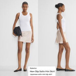 Aritzia Babaton New Slip Satin Mini Skirt Denude Size 00